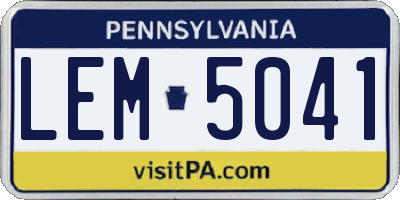 PA license plate LEM5041