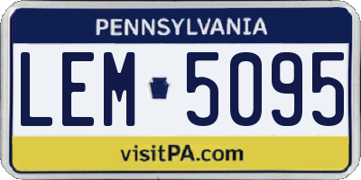 PA license plate LEM5095