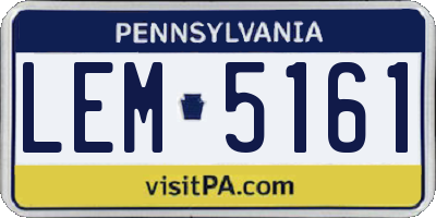 PA license plate LEM5161