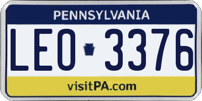 PA license plate LEO3376