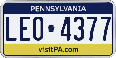 PA license plate LEO4377