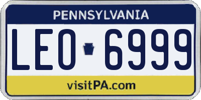 PA license plate LEO6999
