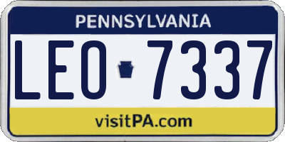 PA license plate LEO7337