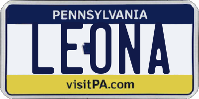 PA license plate LEONA