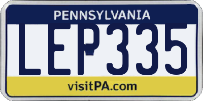 PA license plate LEP335