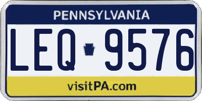 PA license plate LEQ9576