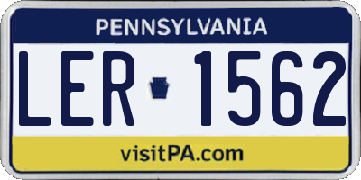 PA license plate LER1562