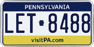 PA license plate LET8488