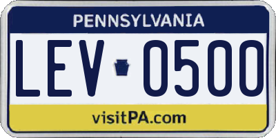 PA license plate LEV0500