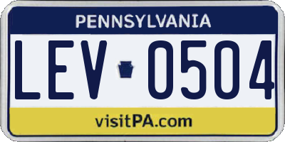 PA license plate LEV0504