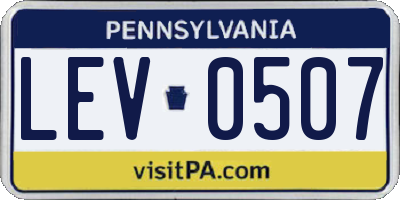 PA license plate LEV0507