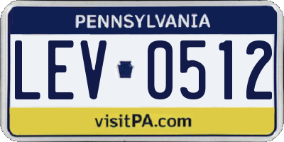 PA license plate LEV0512
