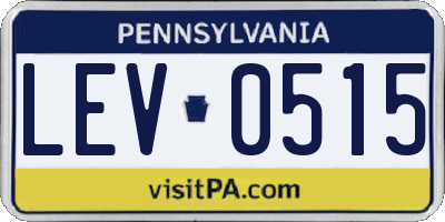 PA license plate LEV0515