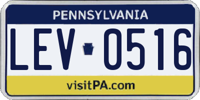 PA license plate LEV0516
