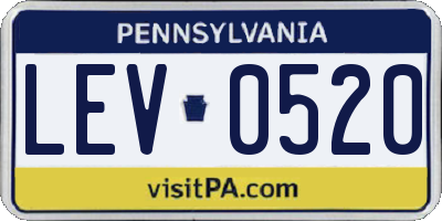 PA license plate LEV0520