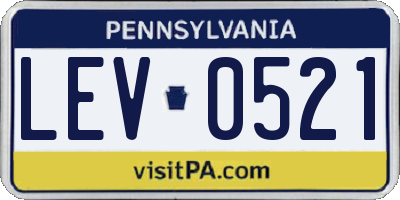 PA license plate LEV0521