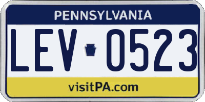 PA license plate LEV0523