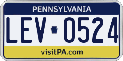 PA license plate LEV0524