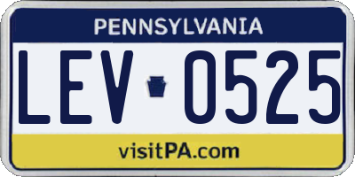 PA license plate LEV0525