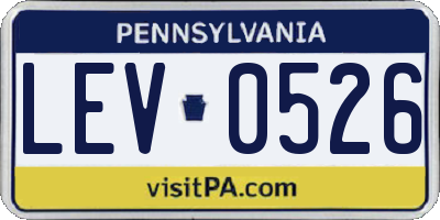 PA license plate LEV0526