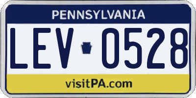 PA license plate LEV0528