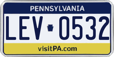 PA license plate LEV0532