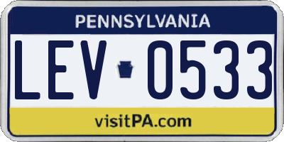 PA license plate LEV0533