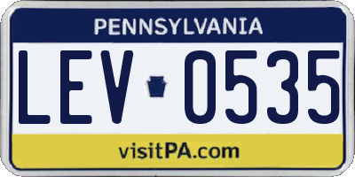 PA license plate LEV0535