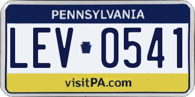PA license plate LEV0541