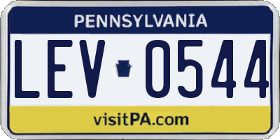 PA license plate LEV0544