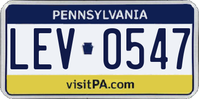 PA license plate LEV0547