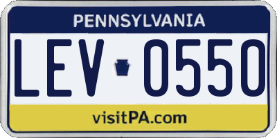 PA license plate LEV0550