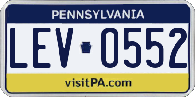 PA license plate LEV0552