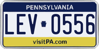 PA license plate LEV0556