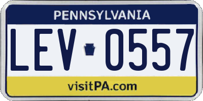 PA license plate LEV0557