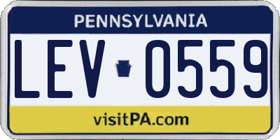 PA license plate LEV0559