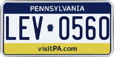 PA license plate LEV0560