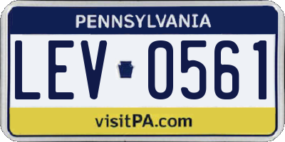 PA license plate LEV0561