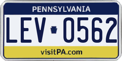 PA license plate LEV0562