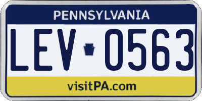 PA license plate LEV0563