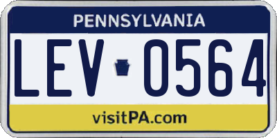 PA license plate LEV0564