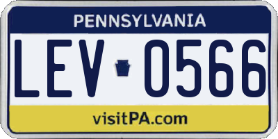 PA license plate LEV0566