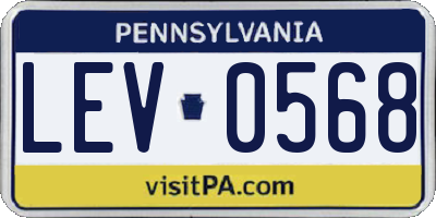 PA license plate LEV0568