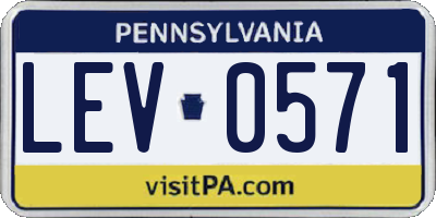 PA license plate LEV0571
