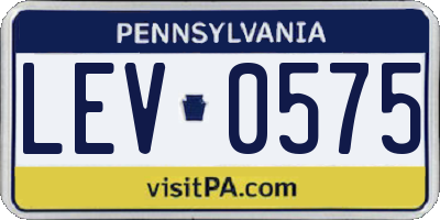 PA license plate LEV0575