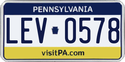 PA license plate LEV0578