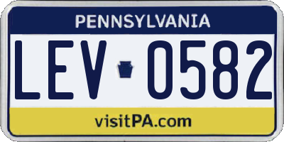 PA license plate LEV0582