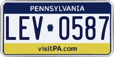 PA license plate LEV0587