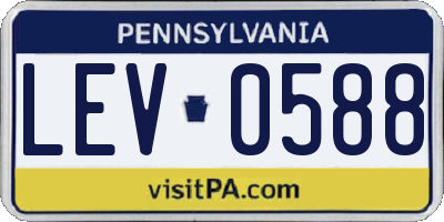 PA license plate LEV0588