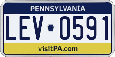 PA license plate LEV0591